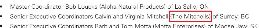 Virginia Mitchell named in Shaklee Canada's BRAVO newsletter, August 2013, page 4